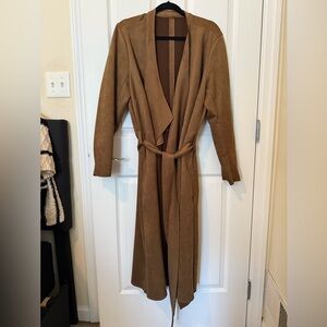 Free People Brown Suede Long Coat